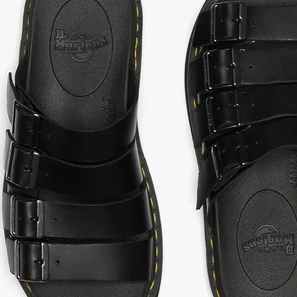 ❌SOLD❌ EUC [Dr. Martens] Black Leather Tate Sandals w Adjustable Buckles Mens 12 - Picture 4 of 15